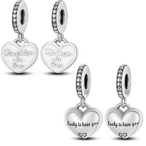 Sterling Silver Daughter & Mother in Law Split Dangle Charm